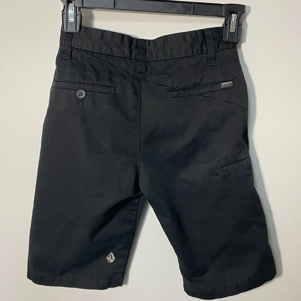 Volcom Corpo Class Black Slim Chino‎ Shorts Skateboarding Boys 23/10